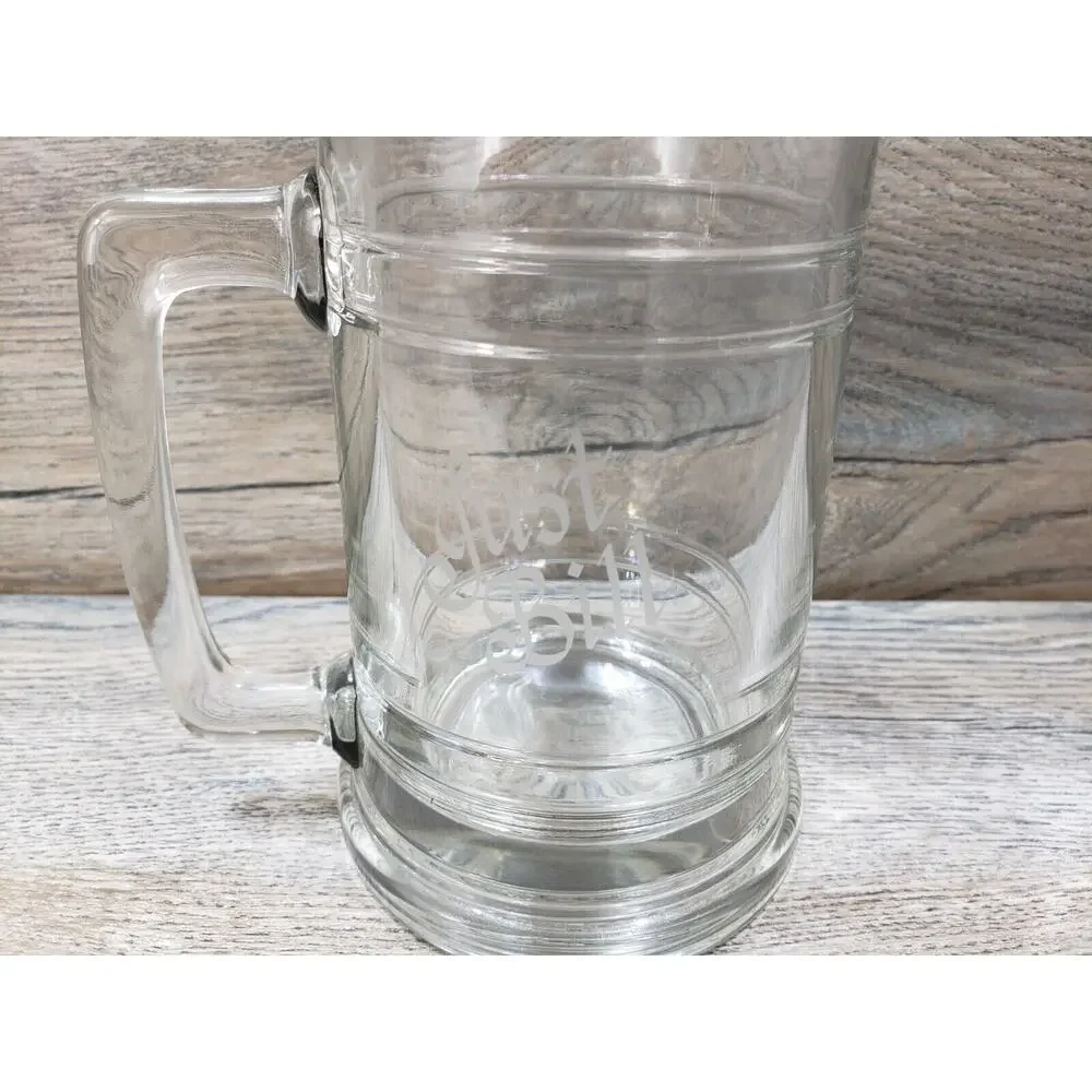 Just Bill Clear Glass Beer Stein Mug